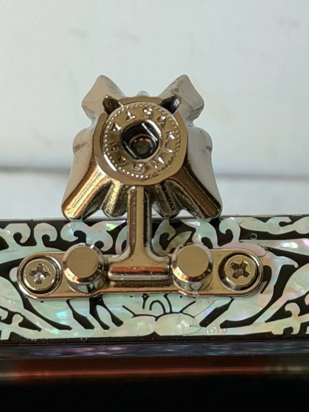 Mother of Pearl Jewelry Box: Crane Pattern Wood Storage